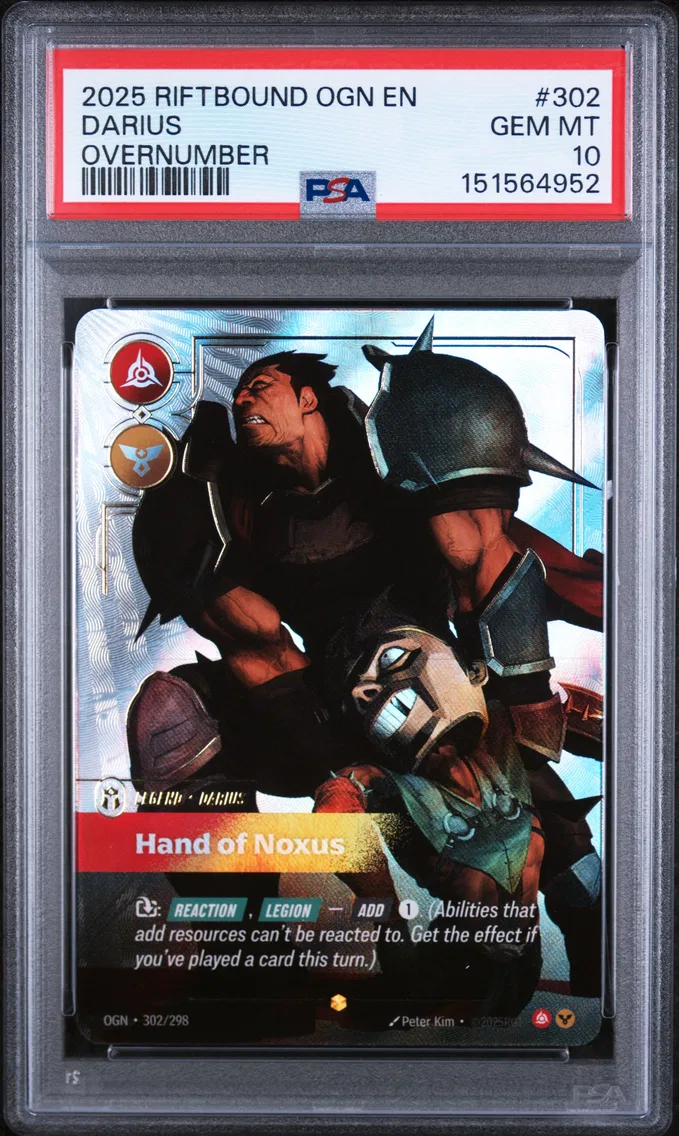 2025 #302 Darius - Hand of Noxus PSA 10 Riftbound: League of Legends Ogn-Origins