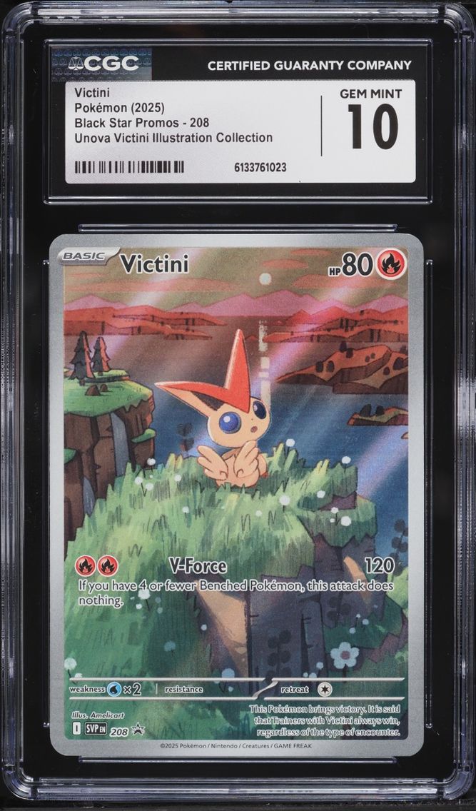 2025 Pokemon Scarlet & Violet Promo Unova Illustration Full Art Victini #208 CGC 10 GEM MINT