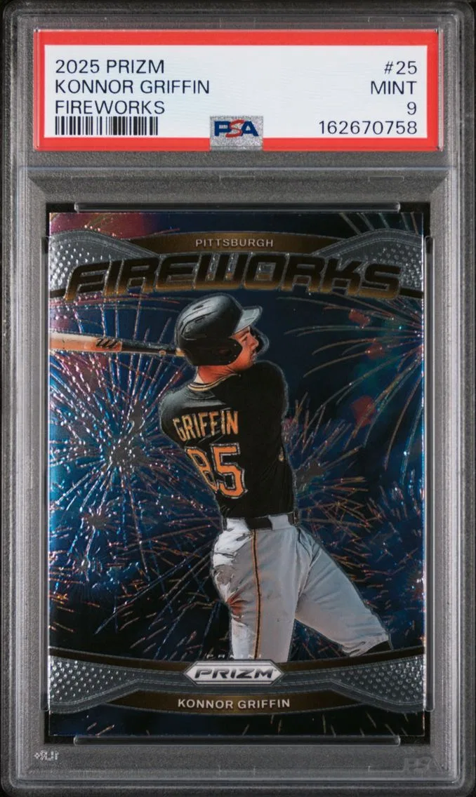 2025 #25 Konnor Griffin PSA 9 Panini Prizm Fireworks