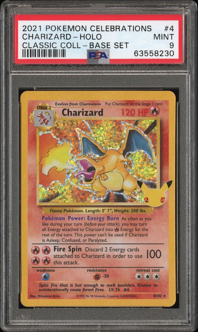 2021 #4 Charizard-Holo PSA 9 Celebrations Classic Collection Pokemon
