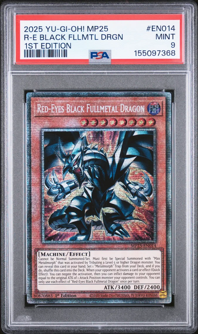 2025 #EN014 Red-Eyes Black Fullmetal Dragon 1st Edition PSA 9 YU-GI-Oh! MP25-Mega-Pack Tin