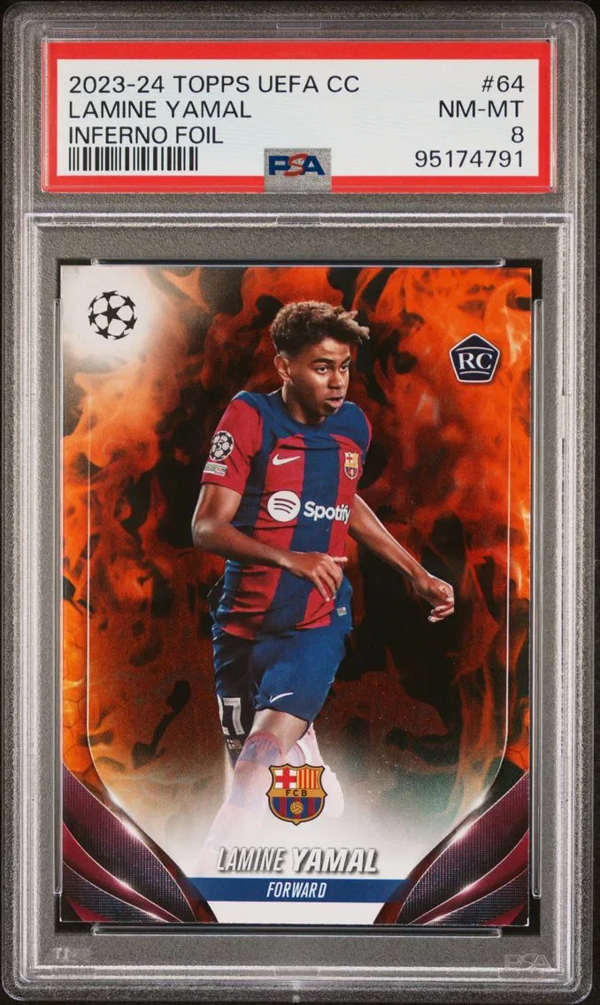2023 #64 Lamine Yamal PSA 8 Topps UEFA Club Competitions