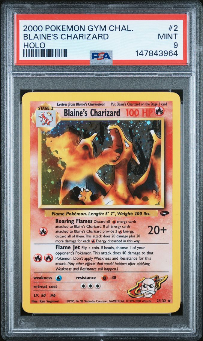 2000 #2 Blaine's Charizard PSA 9 Gym Challenge