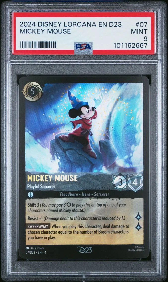 2024 #07 Mickey Mouse - Playful Sorcerer PSA 9 Disney Lorcana EN D23-D23 Expo Promo
