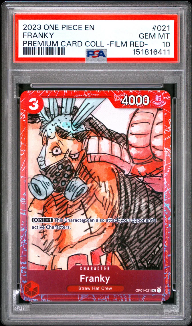 2023 #021 Franky PSA 10 One Piece Premium Card Collection -One Piece Film Red-