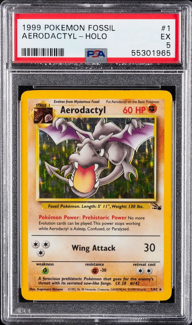 1999 #1 Aerodactyl-Holo PSA 5 Fo