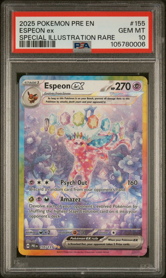 2025 #155 Espeon EX PSA 10 Pre EN-Prismatic Evolutions