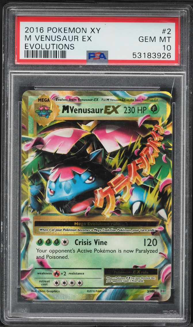 2016 #2 M Venusaur EX PSA 10 XY Evolutions Pokemon