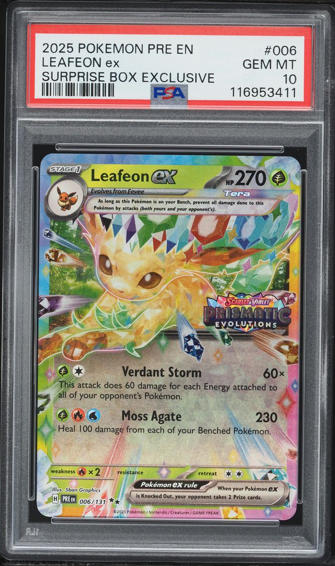 2025 #006 Leafeon EX PSA 10 Pre EN-Prismatic Evolutions Pokemon