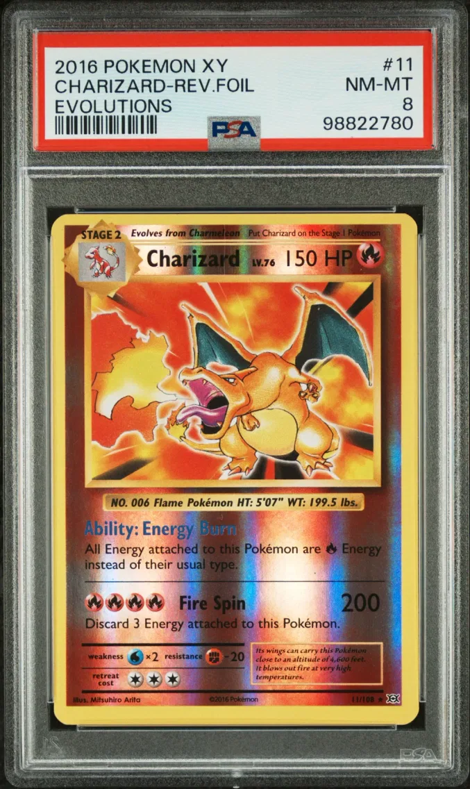 2016 Pokemon XY Evolutions Charizard-Reverse Foil XY Evolutions #11 PSA 8
