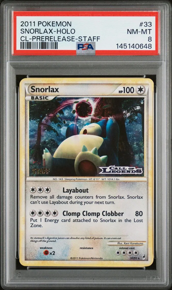 2011 #33 Snorlax-Holo PSA 8 Call of Legends