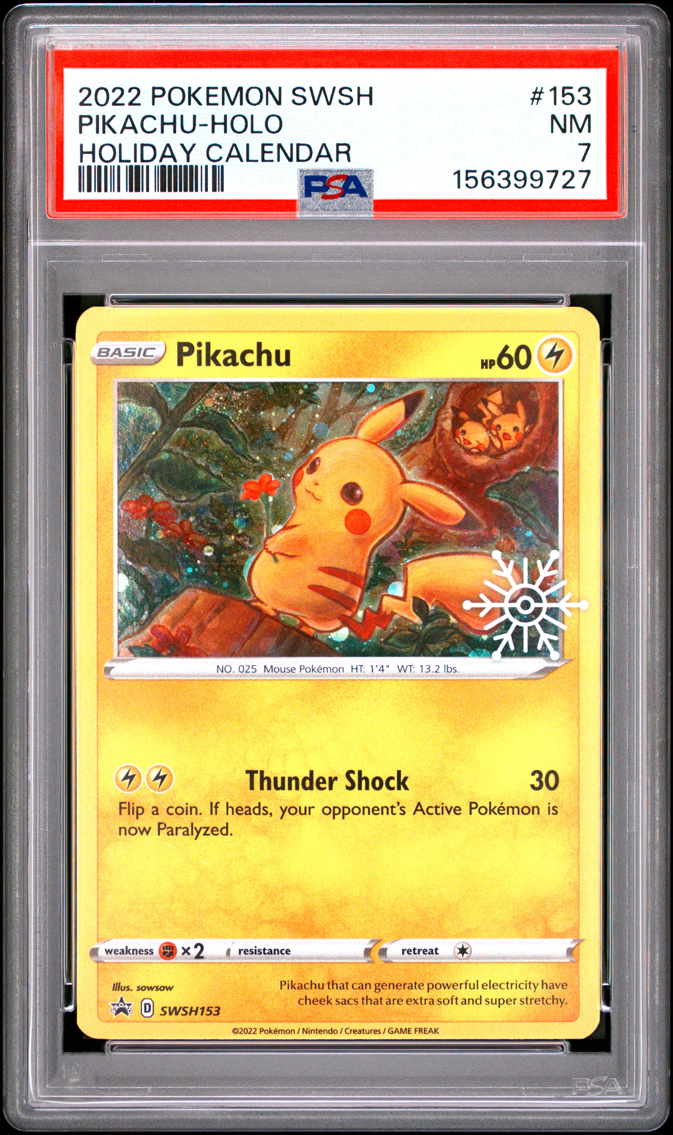 2022 #153 Pikachu-Holo PSA 7 Swsh Black Star Promo