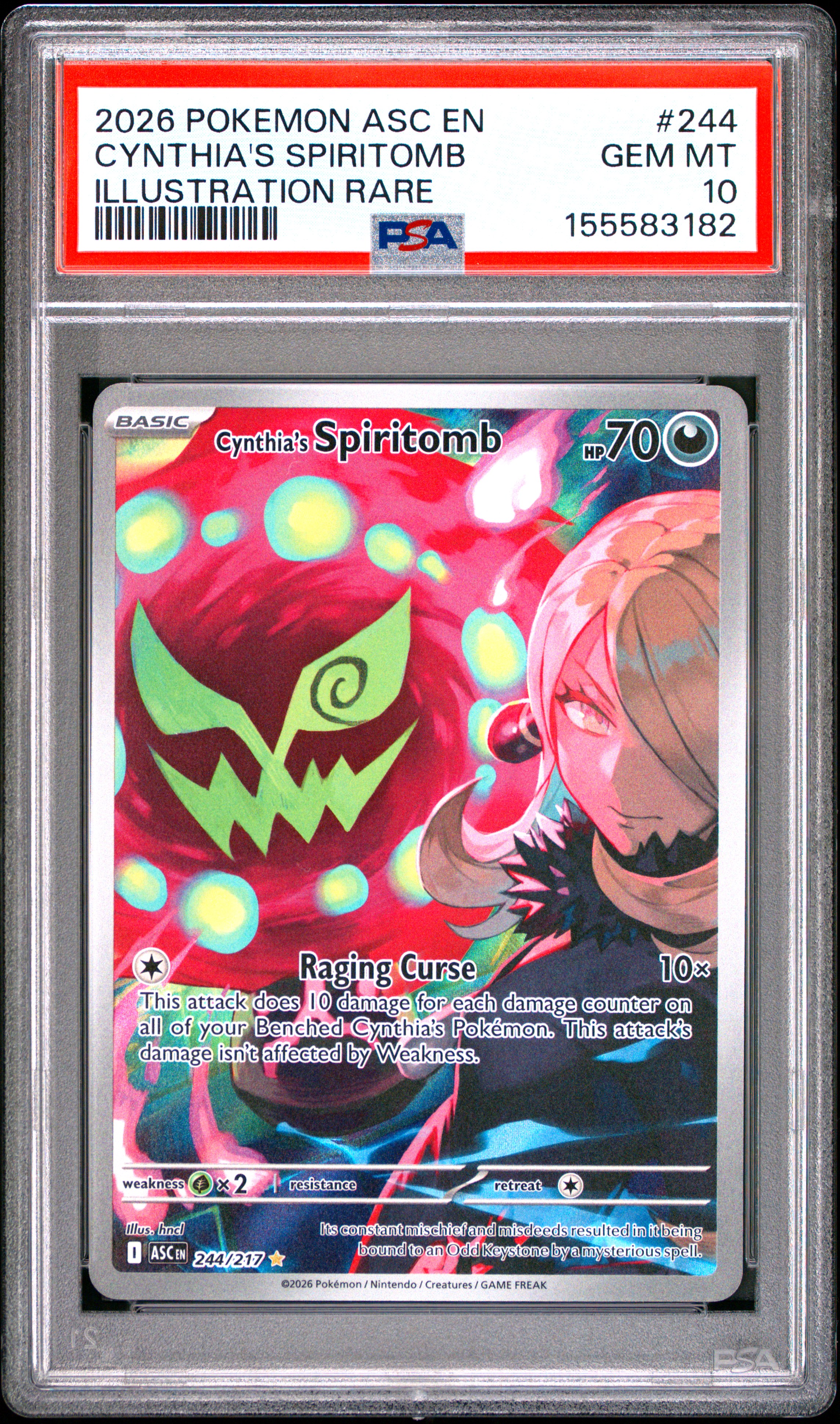 2026 #244 Cynthia'S Spiritomb PSA 10 Asc En-Ascended Heroes