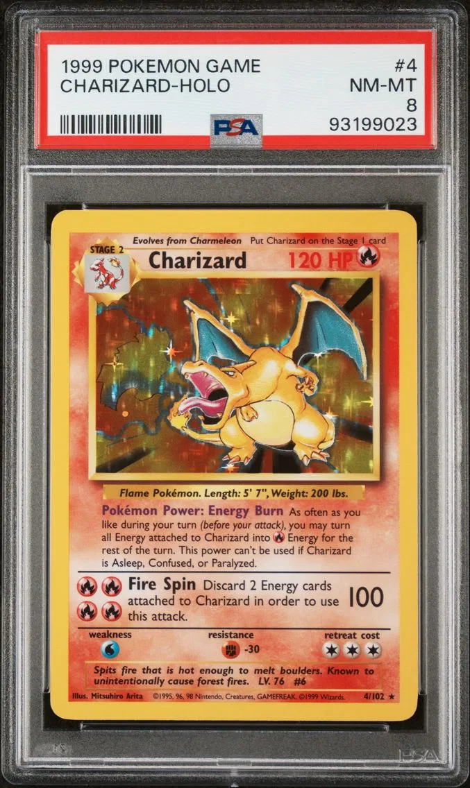 1999 #4 Charizard-Holo PSA 8 Gam