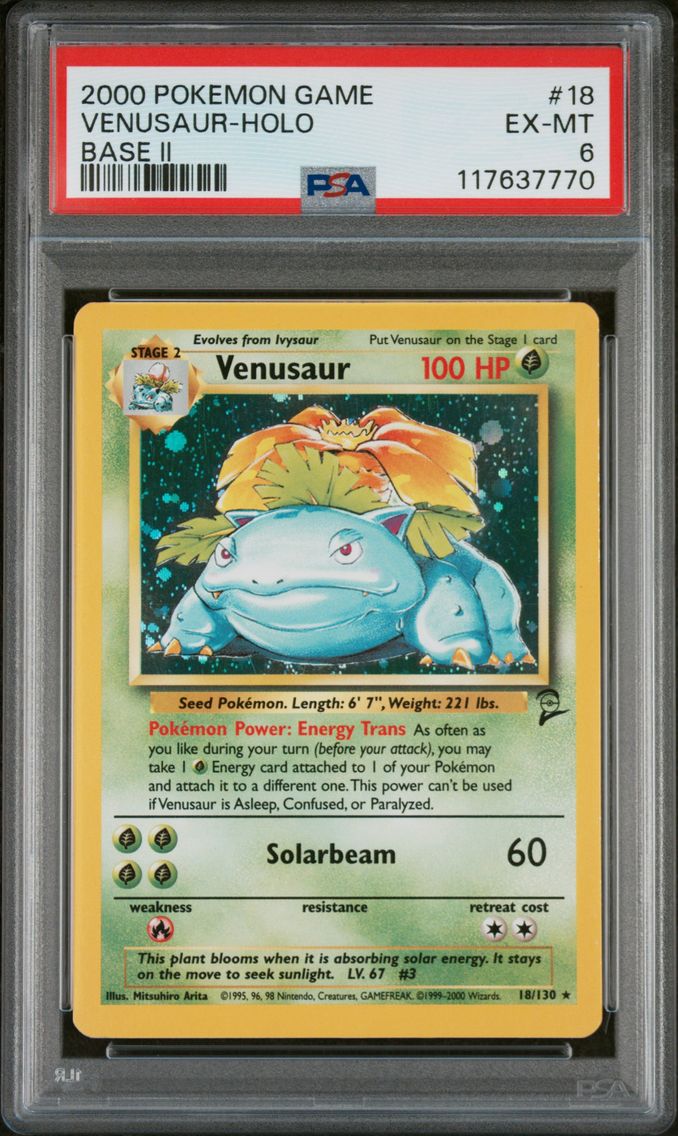 2000 #18 Venusaur-Holo PSA 6 Game Base II Pokemon