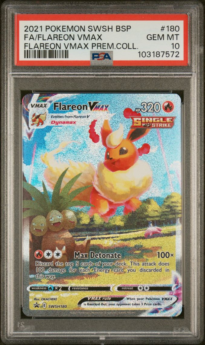 2021 #180 Full Art/Flareon Vmax PSA 10 Swsh Black Star Promo