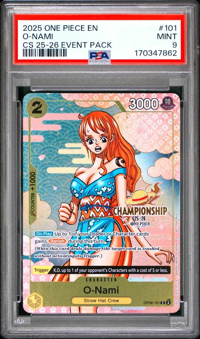 2025 #101 O-Nami PSA 9 One Piece Championship 2025-26 Event Pack