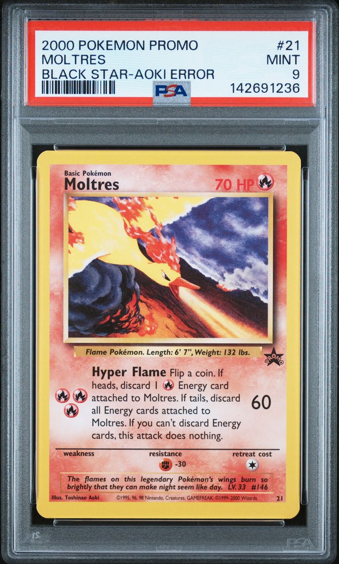 2000 #21 Moltres PSA 9 Promo Black Star