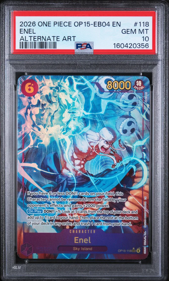 2026 #118 Enel PSA 10 One Piece OP15-EB04-Adventure on Kami's Island