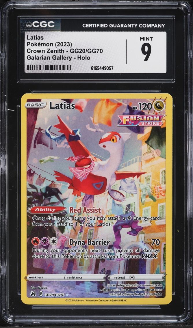2023 #GG20 Latias CGC 9 Pokemon Sword & Shield Crown Zenith Alt Art