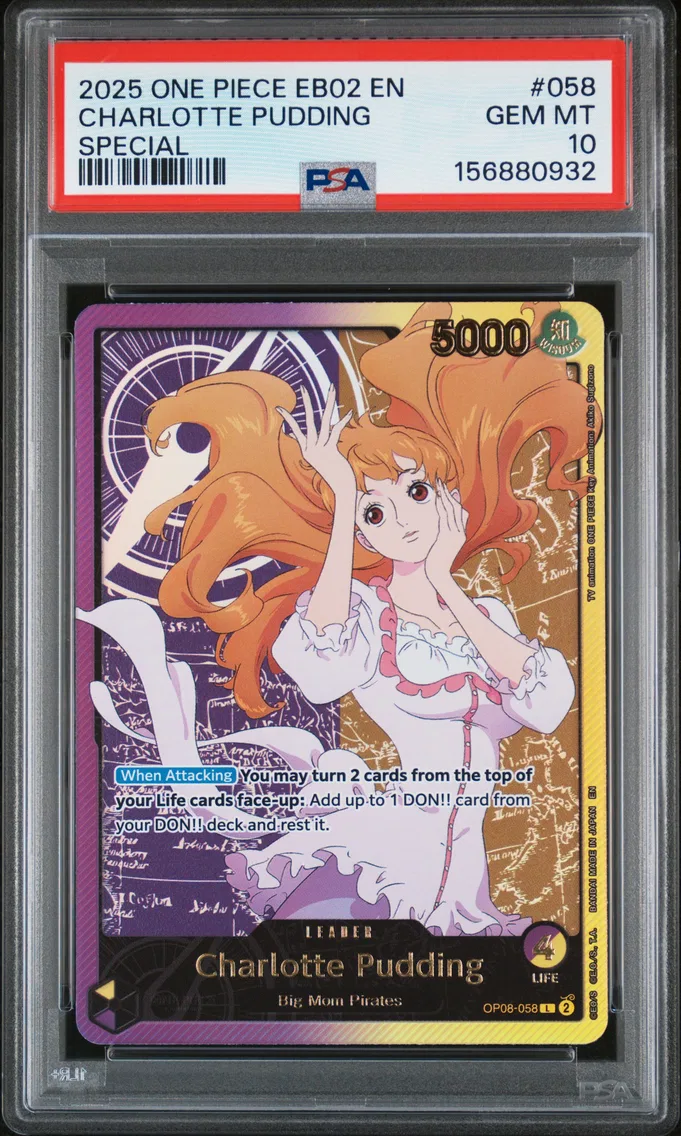 2025 #058 Charlotte Pudding PSA 10 One Piece EB02-Extra Booster -Anime 25th Collection-