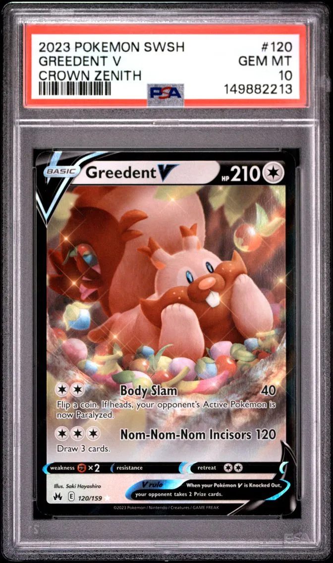 2023 Pokemon Sword and Shield Crown Zenith Greedent V Sword and Shield Crown Zenith #120 PSA 10