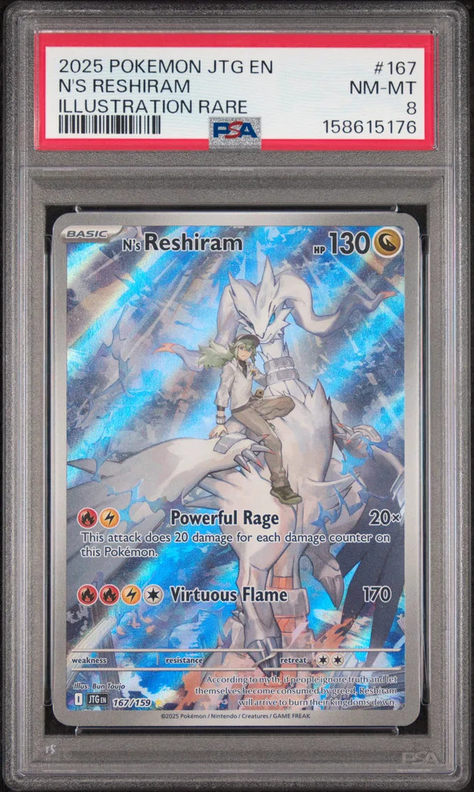 2025 #167 N's Reshiram PSA 8 Jtg EN-Journey Together