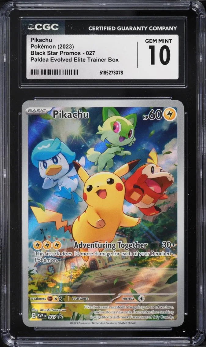 2023 #27 Pikachu CGC 10 Pokemon Scarlet & Violet Promo Paldea Evolved ETB Full Art
