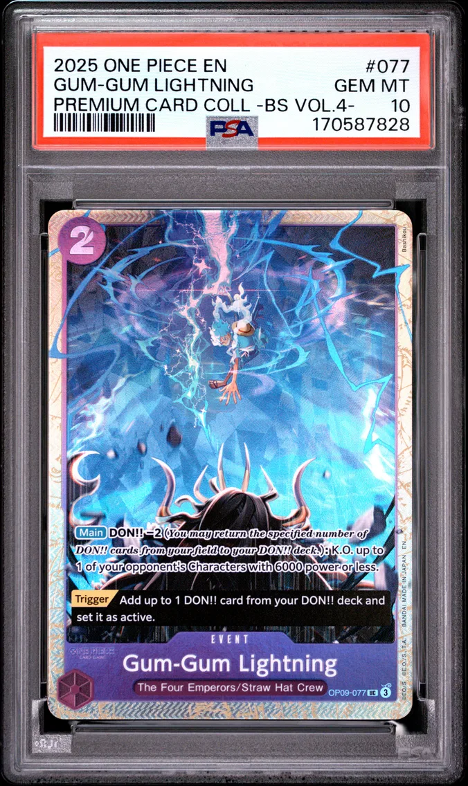 2025 #077 Gum-Gum Lightning PSA 10 One Piece Premium Card Collection -Best Selection Vol.4 -