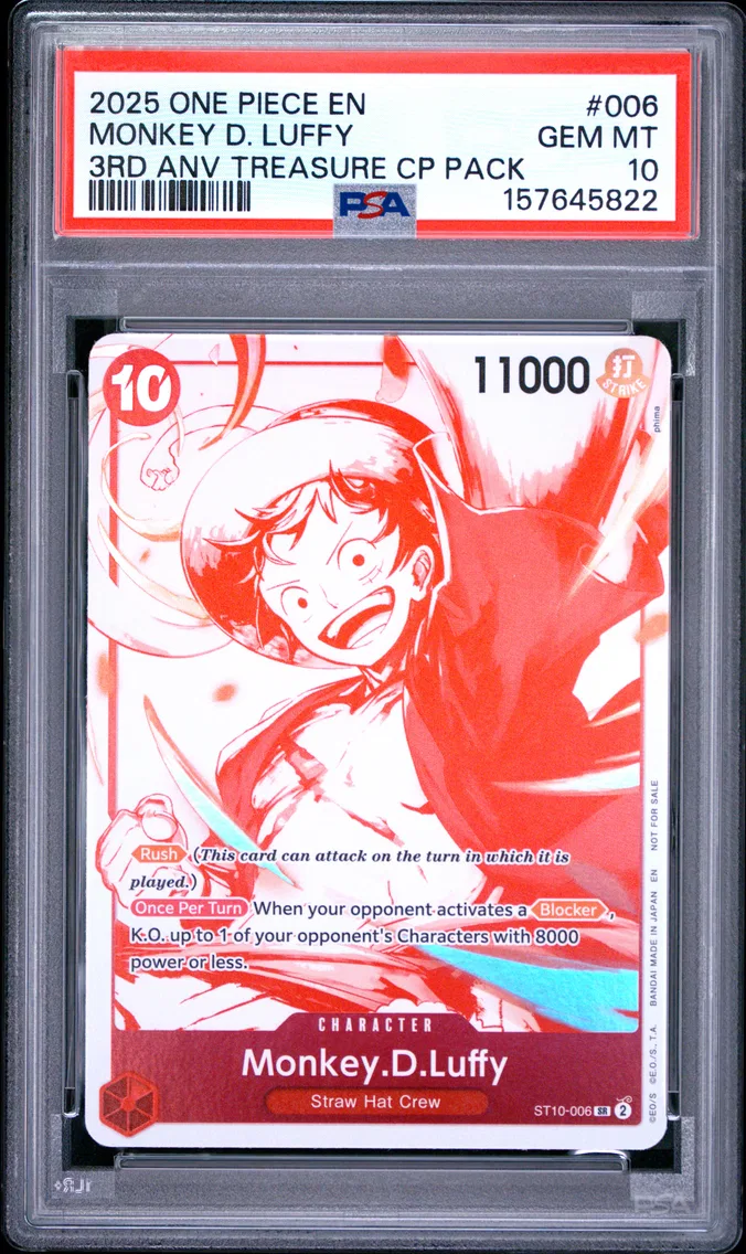 2025 #006 Monkey D. Luffy PSA 10 One Piece 3rd Anniversary! One Piece Card Treasure Campaign Pack