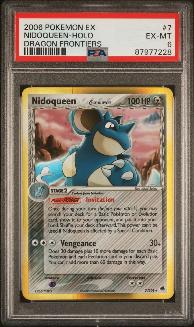 2006 Pokemon EX Dragon Frontiers Nidoqueen-Holo Dragon Frontiers #7 PSA 6