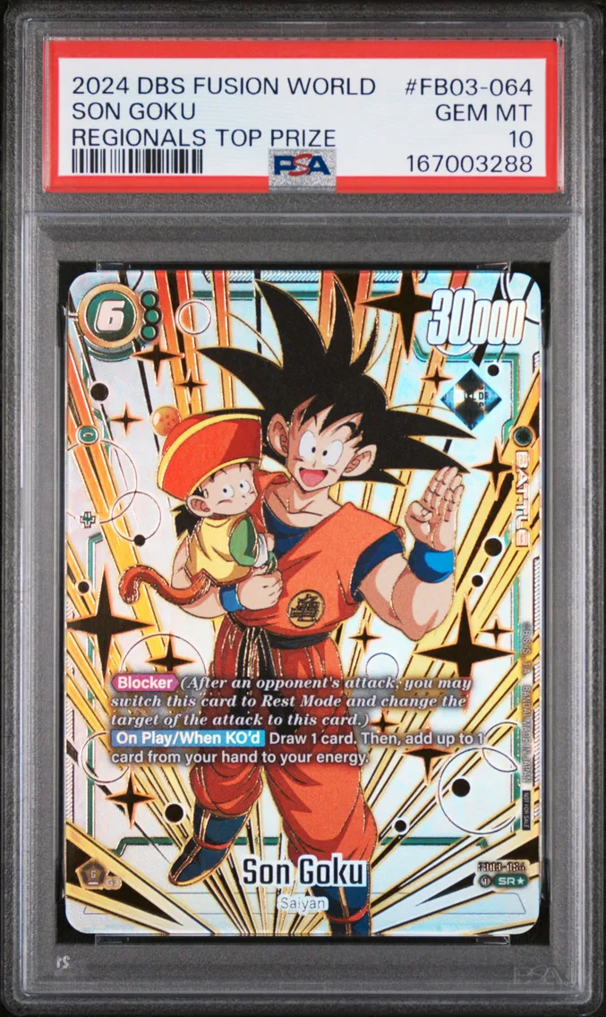 2024 #FB03-064 Son Goku PSA 10 Dragon Ball Super Card Game Fusion World Regionals Top Prize