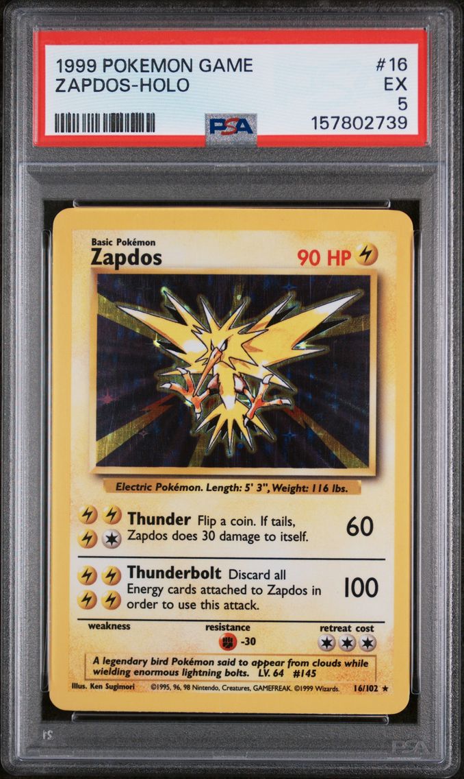 1999 #16 Zapdos-Holo PSA 5 Game