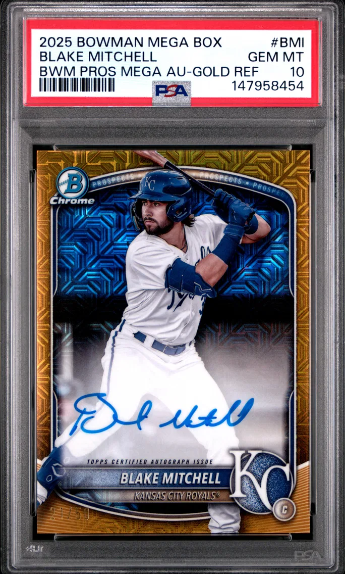 2025 #BMI Blake Mitchell PSA 10 Bowman Mega Box Bowman Prospect Mega Autographs