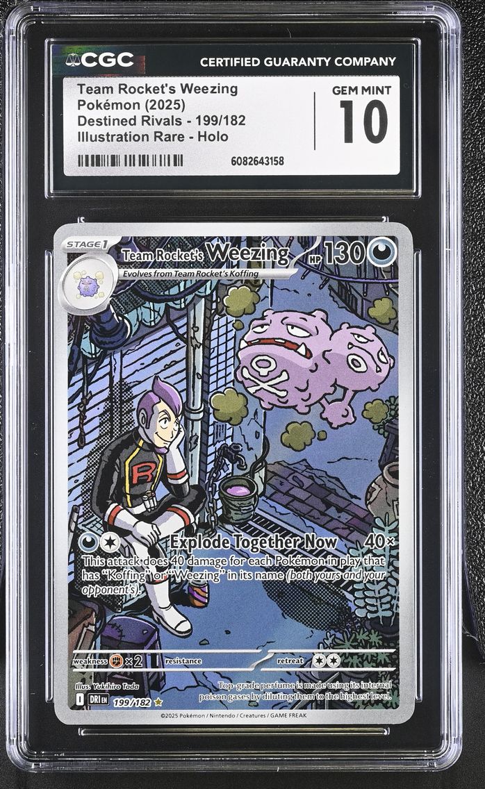 2025 #199 Team Rocket's Weezing CGC 10 Destined Rivals - DRI EN - English