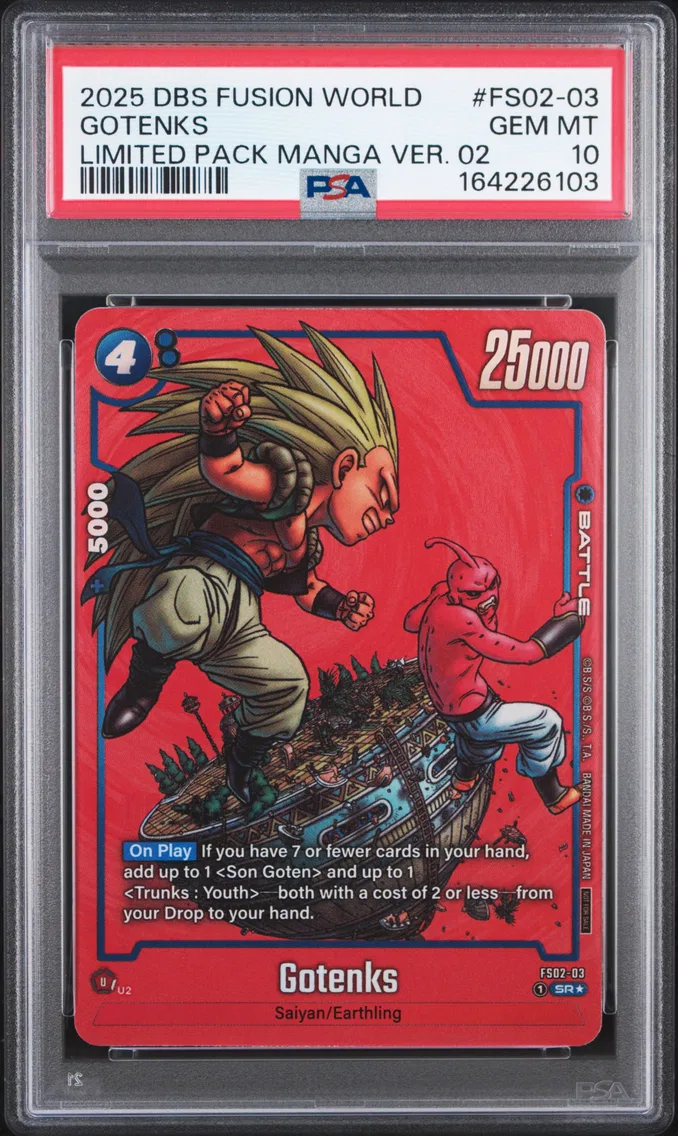 2025 #FS02-03 Gotenks PSA 10 Dragon Ball Super Card Game Fusion World Limited Pack Manga Version 02