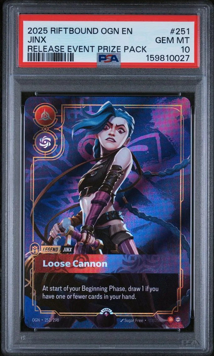 2025 #251 Jinx - Loose Cannon PSA 10 Riftbound: League of Legends Ogn-Origins