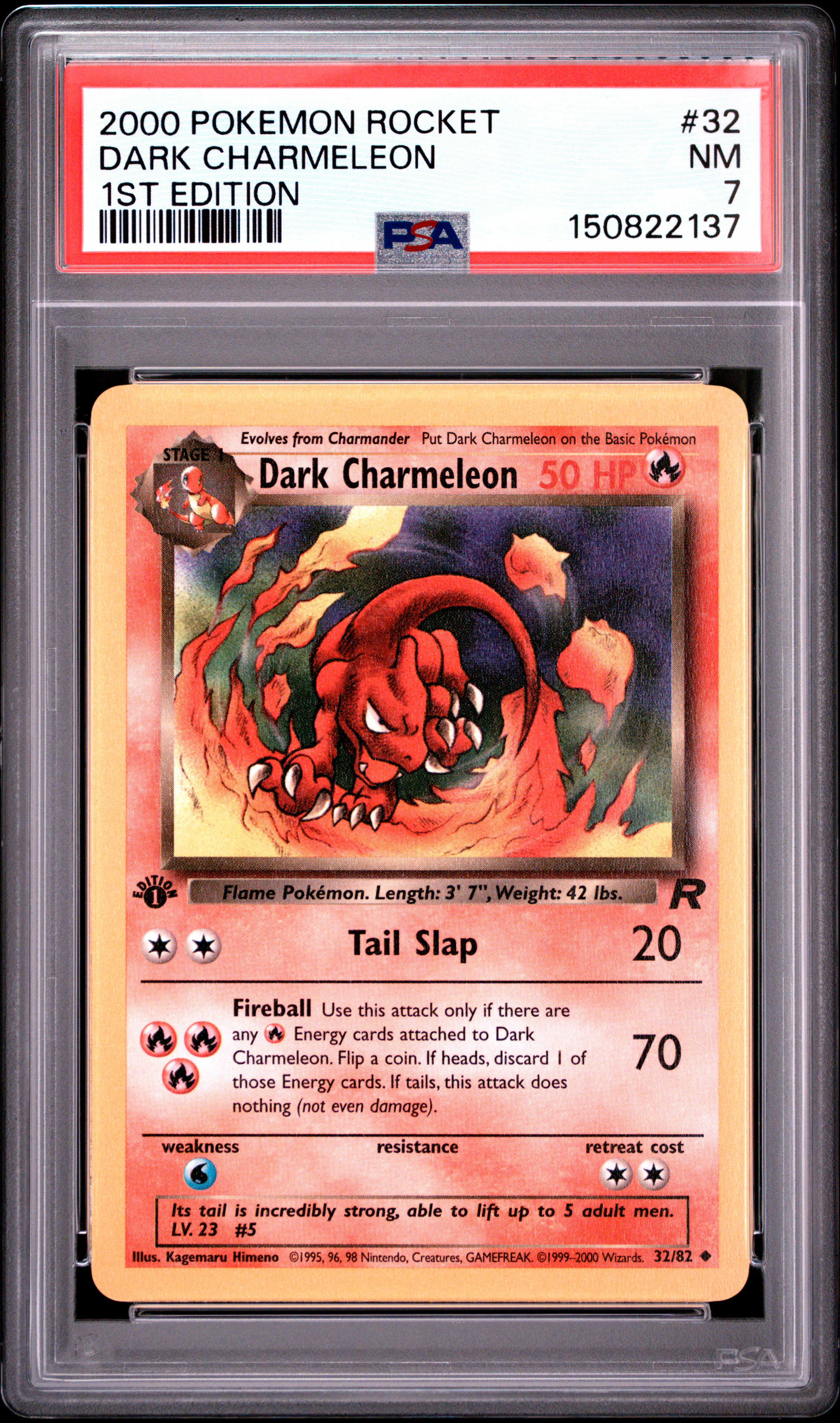 2000 #32 Dark Charmeleon 1st Edition PSA 7 Rocket