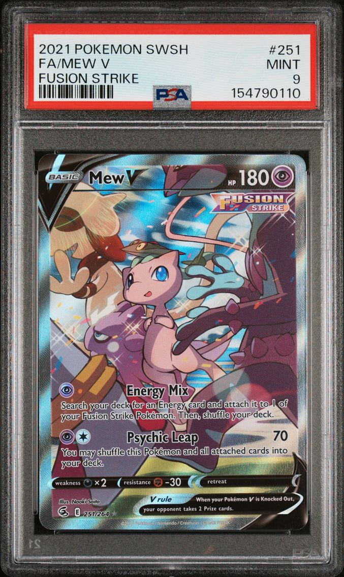 2021 #251 Full Art/Mew V PSA 9 Sword & Shield Fusion Strike