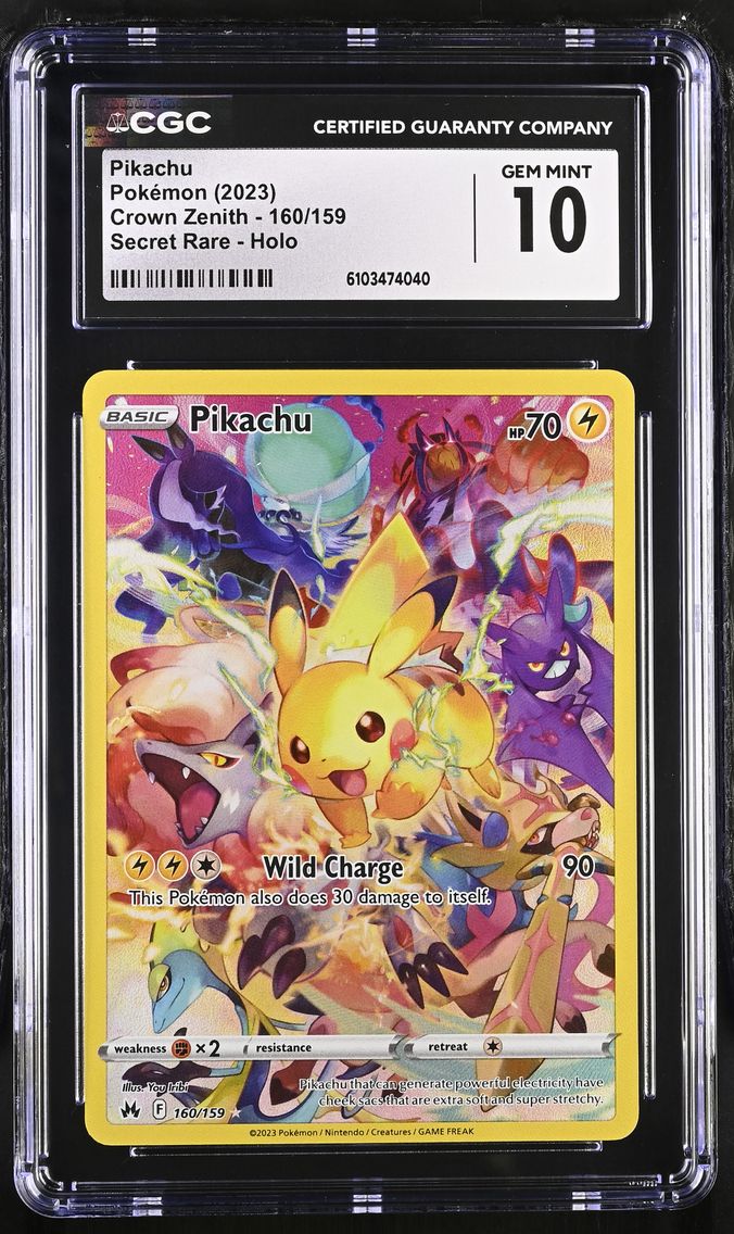 2023 #160 Pikachu CGC 10 Crown Zenith - English