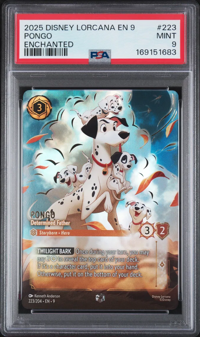 2025 #223 Pongo - Determined Father PSA 9 Disney Lorcana EN 9-Fabled