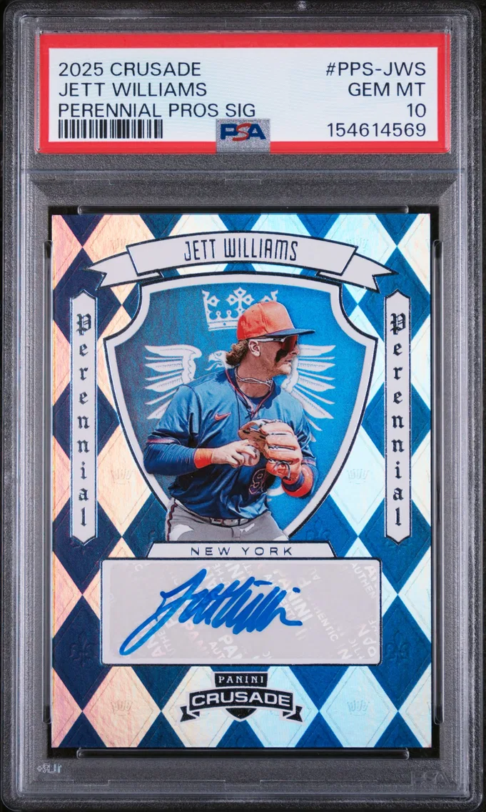2025 #PPS-JWS JETT WILLIAMS PSA 10 Panini Crusade Crusade Perennial Prospect Signatures