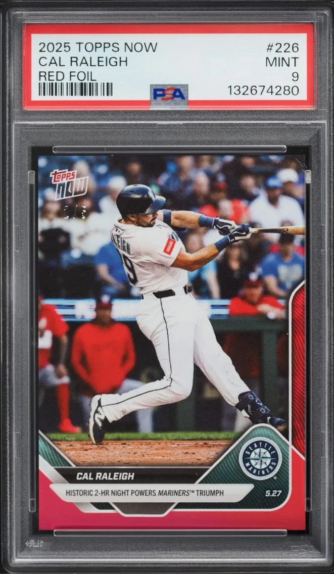 2025 Topps Now Red Foil Cal Raleigh /5 #226 PSA 9 MINT
