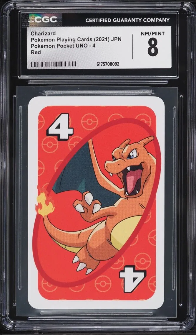 2021 Pokemon Japanese Playing Cards Pocket UNO Red Charizard #4 CGC 8 NM-MT
