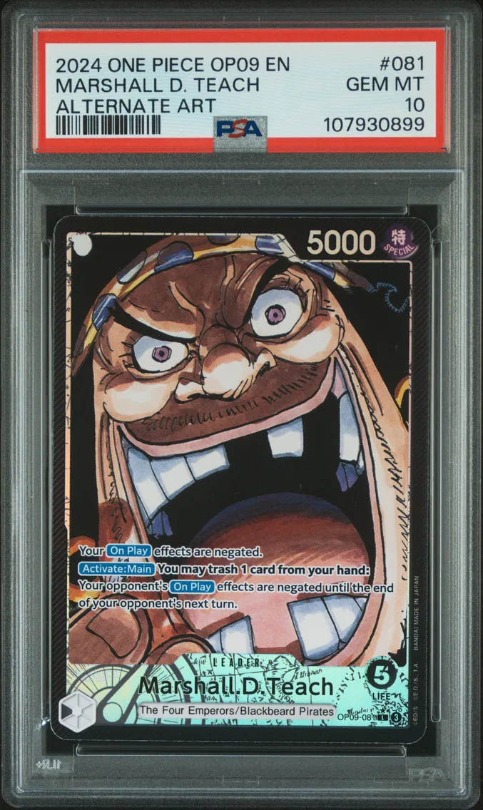 2024 #081 Marshall D. Teach PSA 10 One Piece OP09-Emperors in the New World