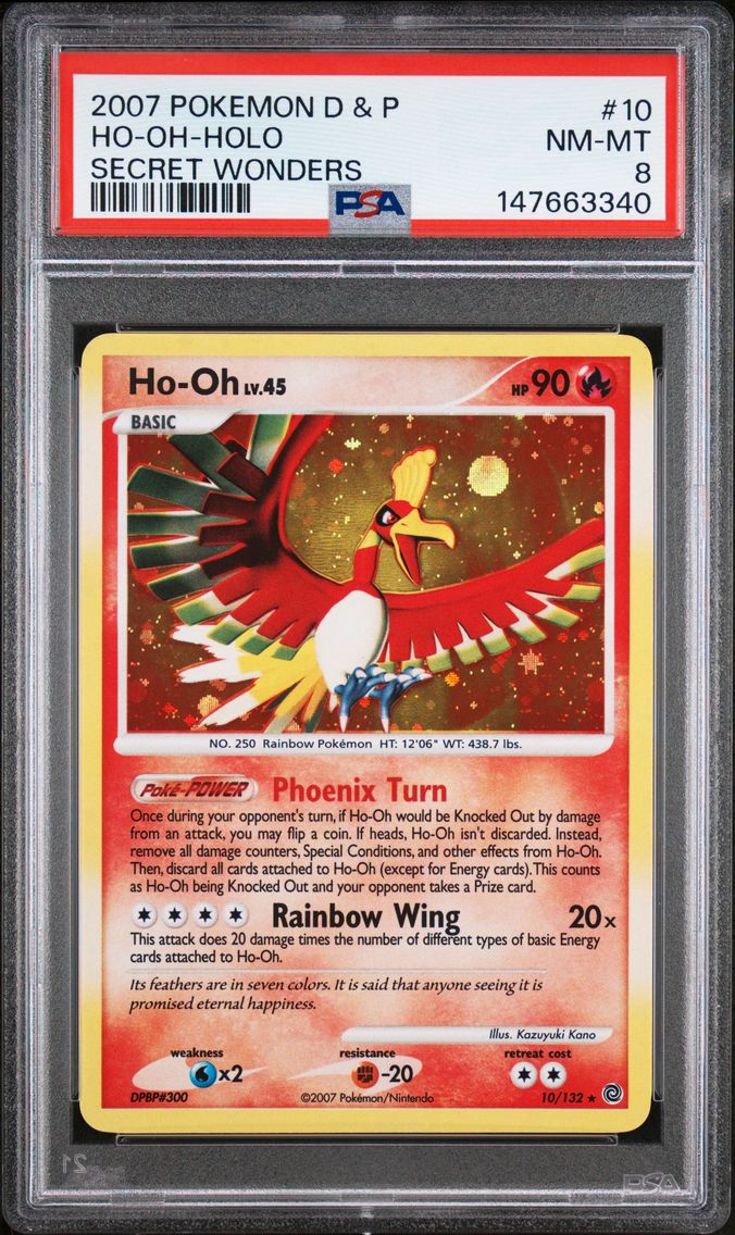 2007 #10 HO-Oh-Holo PSA 8 Diamond & Pearl Secret Wonders Pokemon