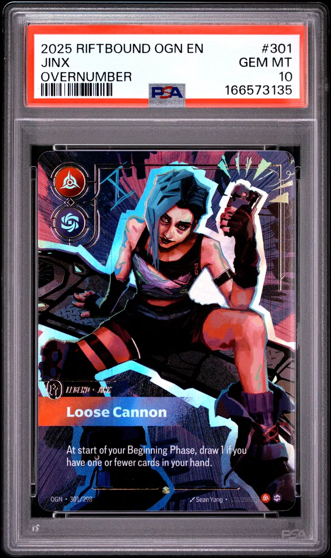2025 #301 Jinx - Loose Cannon PSA 10 Riftbound: League of Legends Ogn-Origins