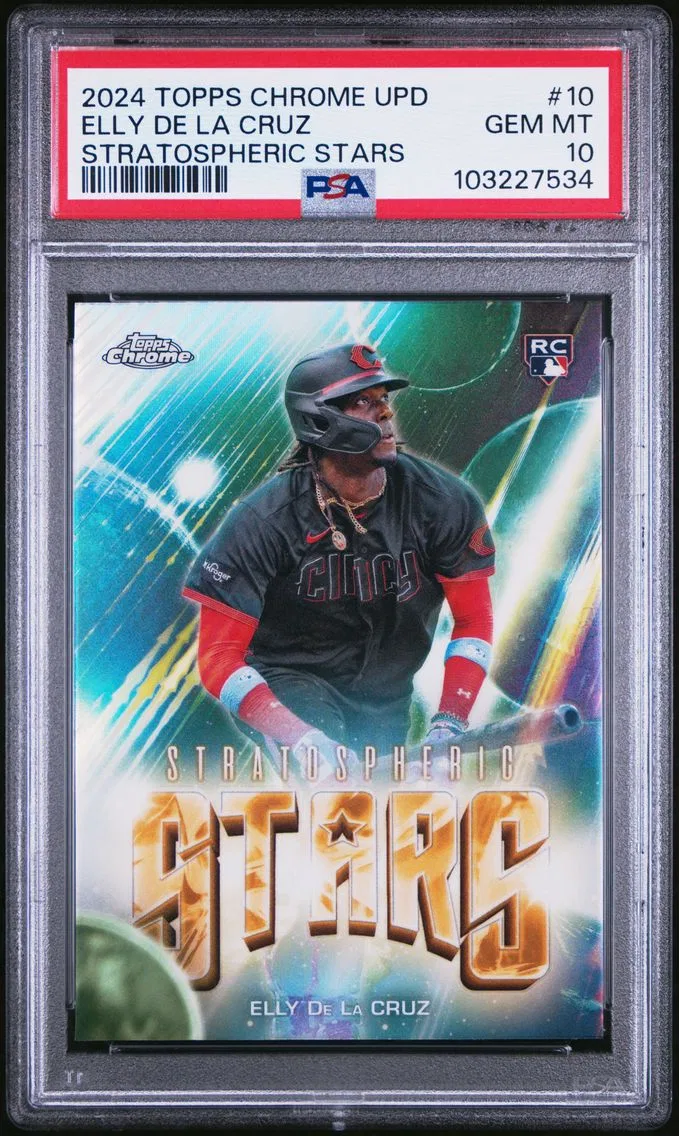2024 #10 Elly de La Cruz PSA 10 Topps Chrome Update Stratospheric Stars