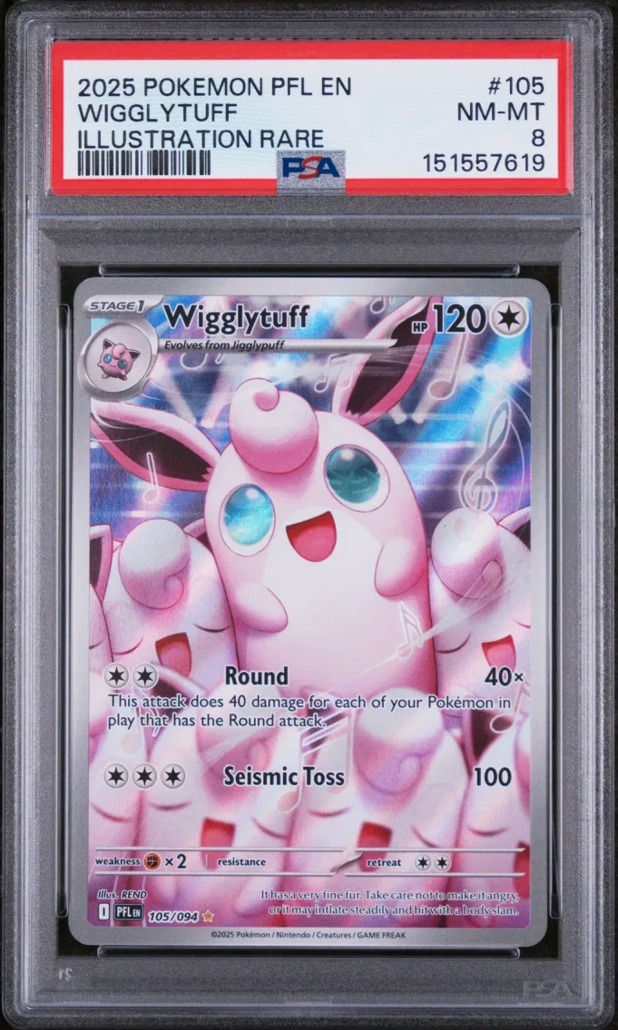 2025 #105 Wigglytuff PSA 8 Pfl EN-Phantasmal Flames