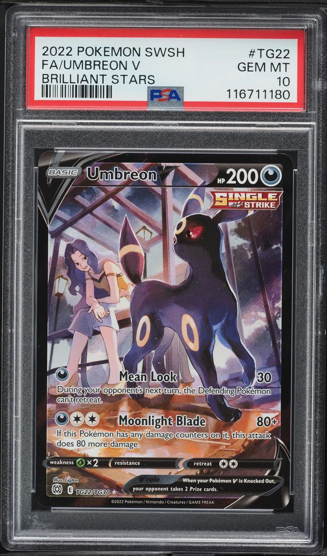 2022 #TG22 Full Art/Umbreon V PSA 10 Sword & Shield Brilliant Stars Pokemon